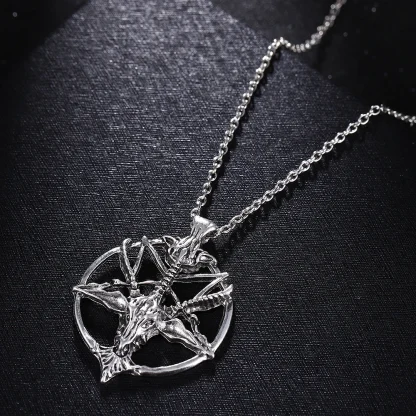 Gothic Design Necklace with Round Pendant