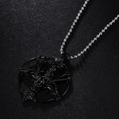 Gothic Design Necklace with Round Pendant - Image 2