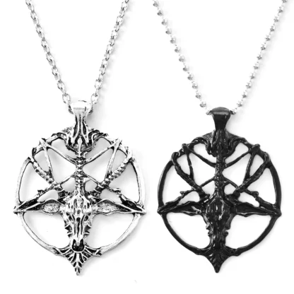 Gothic Design Necklace with Round Pendant - Image 5