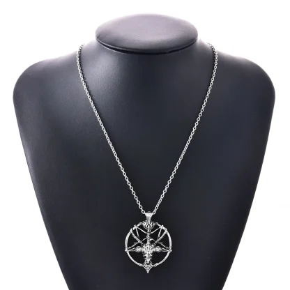 Gothic Design Necklace with Round Pendant - Image 3
