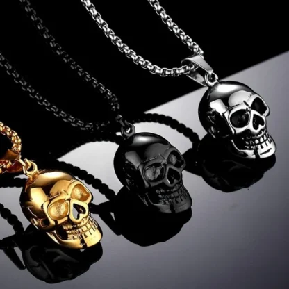 Shiny Skull Pendant Chain Necklaces - Image 2
