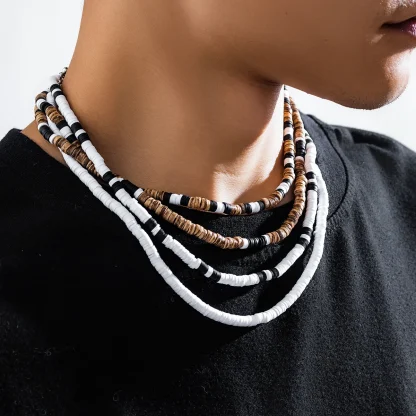 Beaded Elastic Neclace with Tribal Pattern - Image 3