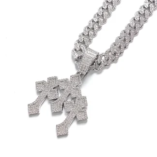 Luxury Necklace with Triple Cross Pendant
