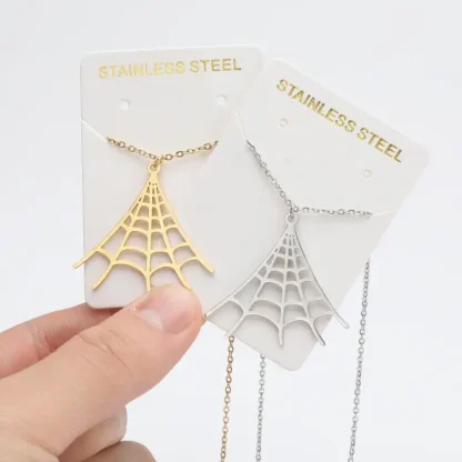 Halloween Necklace with Cobweb Pendant - Image 6