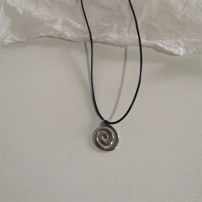 Simple Necklace with Spiral Pendant - Image 2