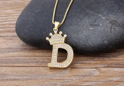Luxury Necklace with Initial and Crown Design - Image 6