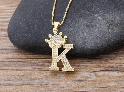 Luxury Necklace with Initial and Crown Design - Image 10