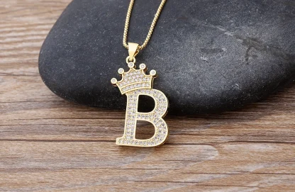 Luxury Necklace with Initial and Crown Design - Image 8