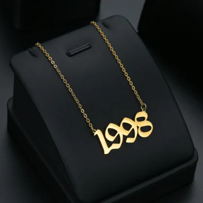 Chain Necklace with Year Pendant - Image 5
