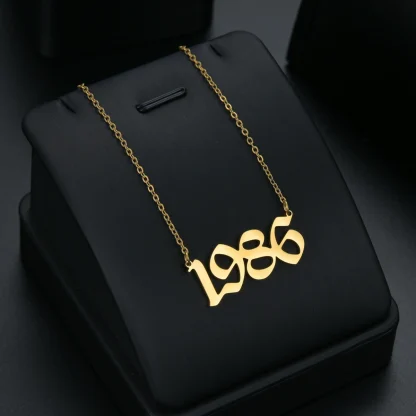 Chain Necklace with Year Pendant - Image 4