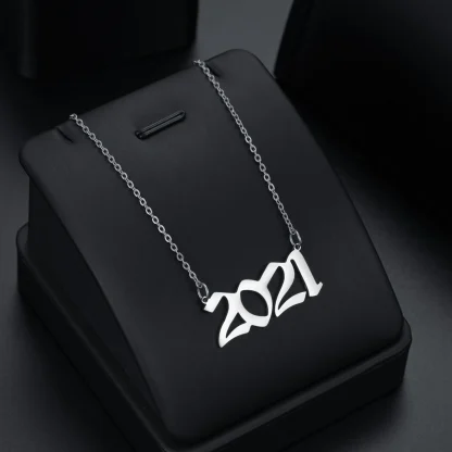 Chain Necklace with Year Pendant - Image 8