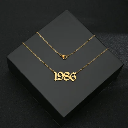 Chain Necklace with Year Pendant - Image 3