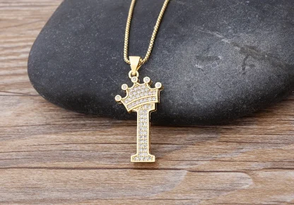 Luxury Necklace with Initial and Crown Design - Image 12