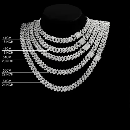 Bold Chain Necklace with Diamond-like Design - Image 6