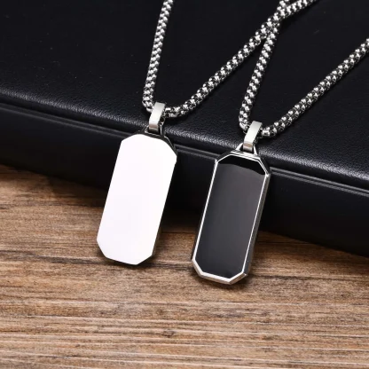 Geometric Necklace with Black Pendant - Image 6