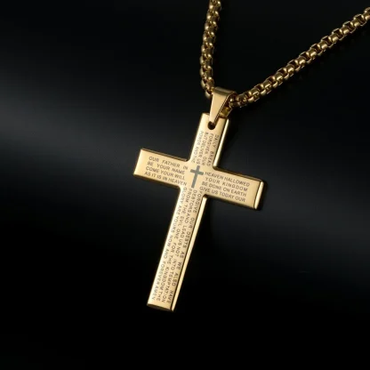 Men's Chain Necklace with Cross Pendant - Image 2