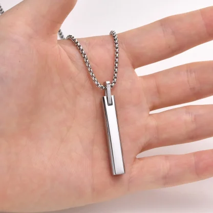 Simplicity Necklace with Vertical Bar Pendant - Image 5