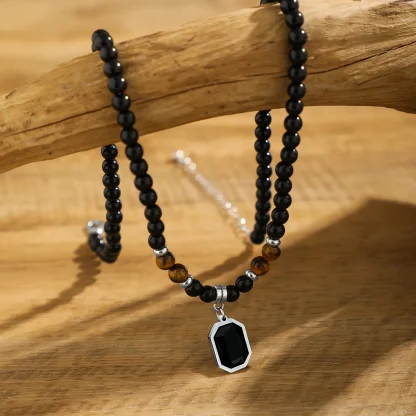 Adjustable Necklace with Beaded Design - Image 4