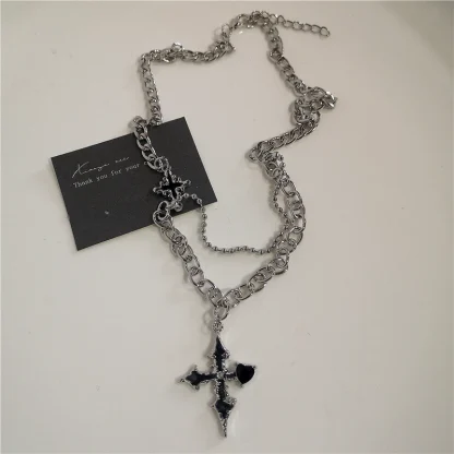 Gothic Style Necklace with Cross Pendant - Image 8