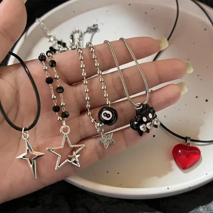 Hollow Out Necklace with Star Pendant - Image 3