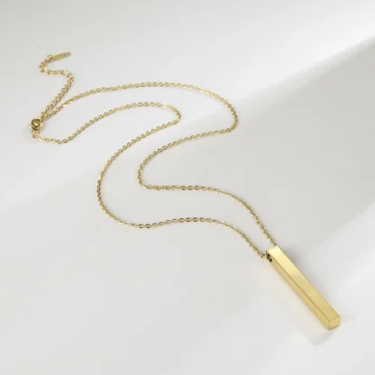 Minimalist Necklace with Bar Pendant Design - Image 8
