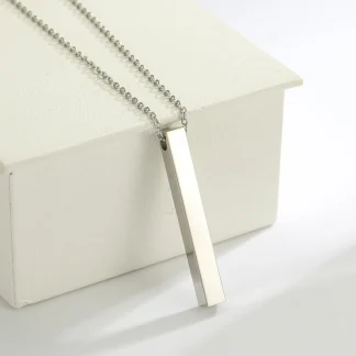 Chain Necklace with Sleek Bar Pendant