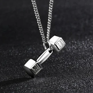 Chain Necklace with Dumbbell Pendant