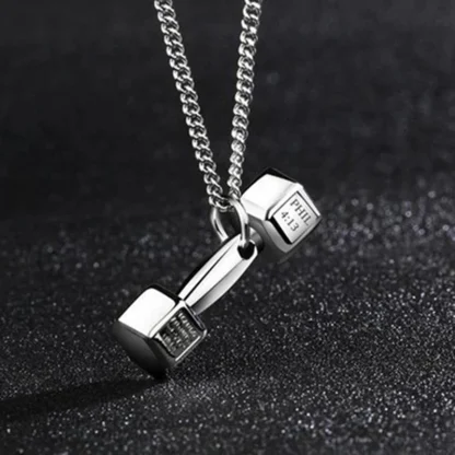 Chain Necklace with Dumbbell Pendant