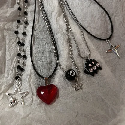 Hollow Out Necklace with Star Pendant - Image 2