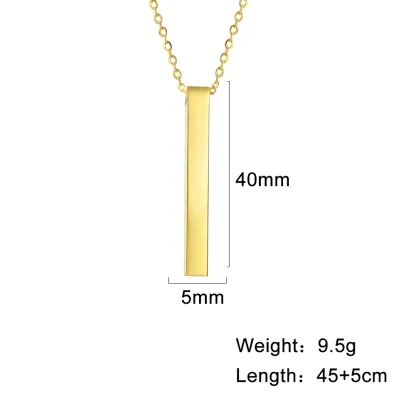 Chain Necklace with Sleek Bar Pendant - Image 6