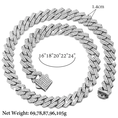 Bold Chain Necklace with Diamond-like Design - Image 5