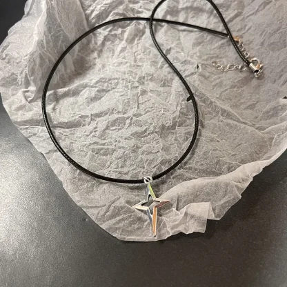 Hollow Out Necklace with Star Pendant - Image 9