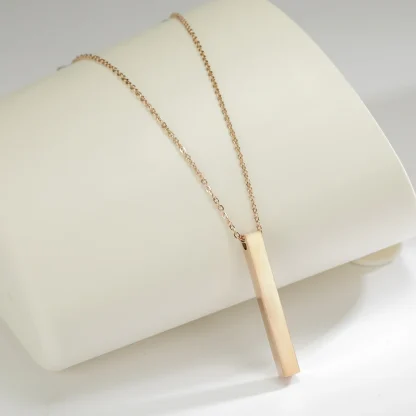Minimalist Necklace with Bar Pendant Design - Image 7