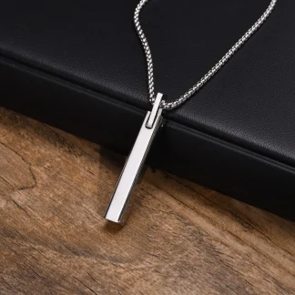 Simplicity Necklace with Vertical Bar Pendant