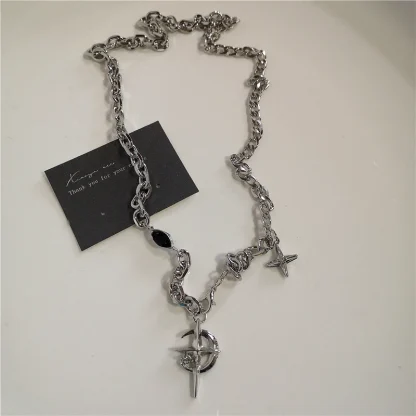 Gothic Style Necklace with Cross Pendant - Image 5
